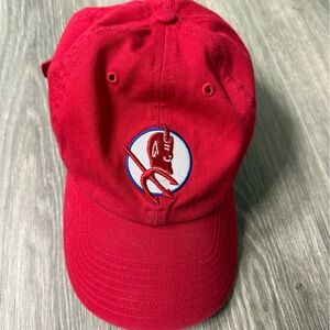 Los Angeles Red Devils Pro Basketball Black Five 47 Brand Adjustable Red Hat Cap